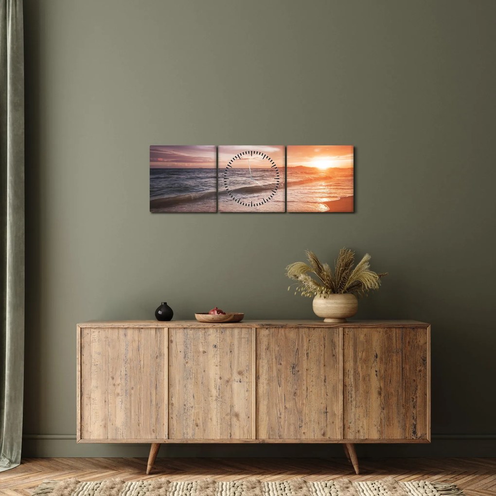 Tablou - Apus de soare în Thailanda (cu ceas) (90x30 cm)