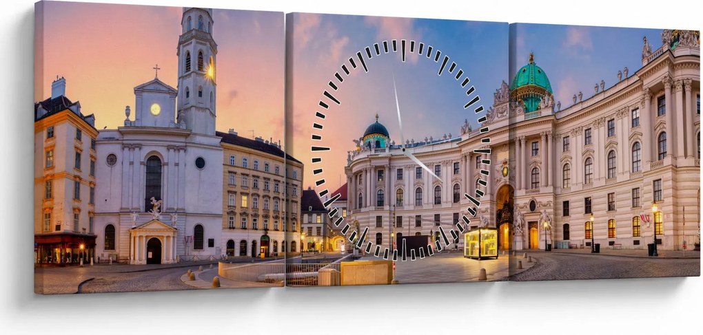 Tablou - Austria, Viena (cu ceas) (90x30 cm)