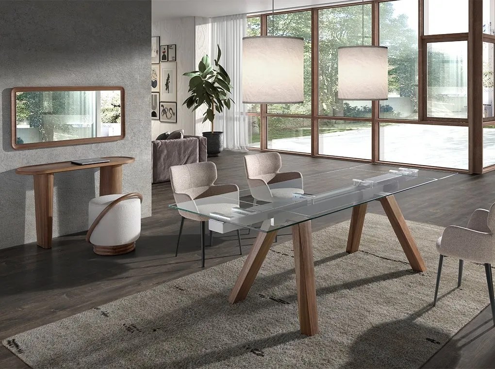 Oglinda decorativa design LUX Rectangular Walnut