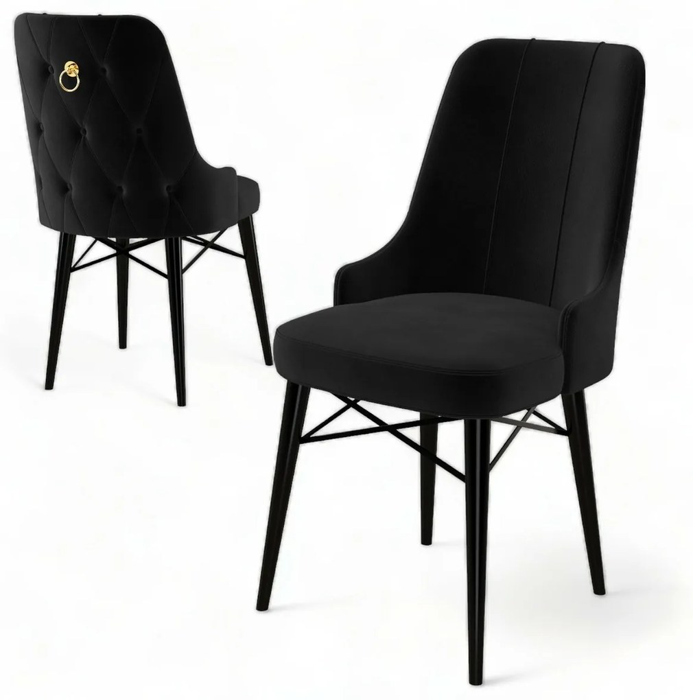 Set de scaune de sufragerie Pare Black, 6 buc.