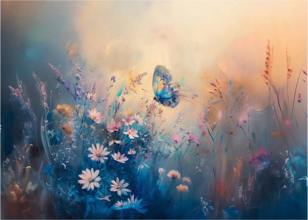 Tablou - Pajiște cu Fluture (70x50 cm)