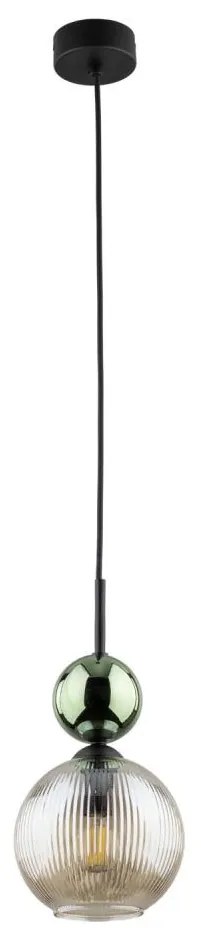 Pendul pe cablu SOPHIA 1xE14/10W/230V negru/verde/bej fumuriu