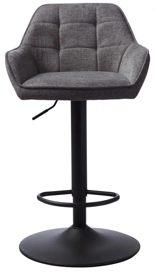 Scaun de bar gri închis cu înălțime ajustabilă Nolan – Unique Furniture