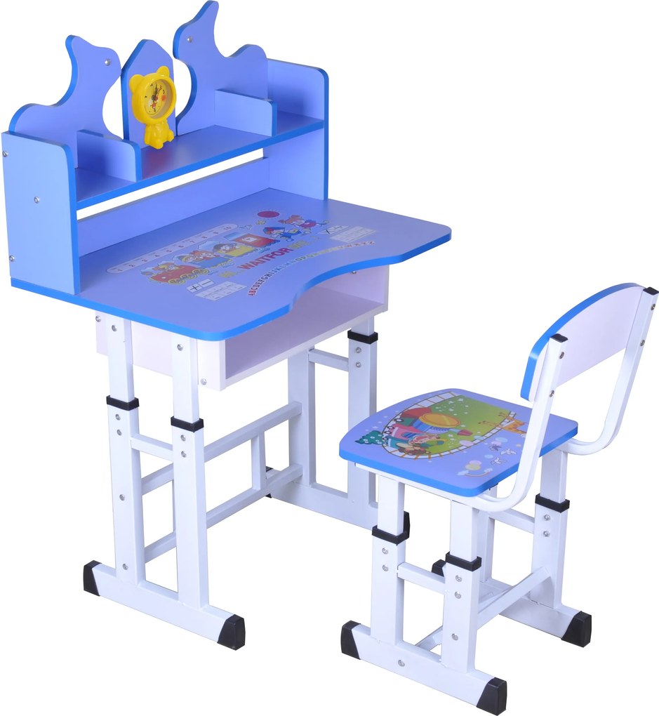 Set birou copii, albastru, 69x45x88-98 cm