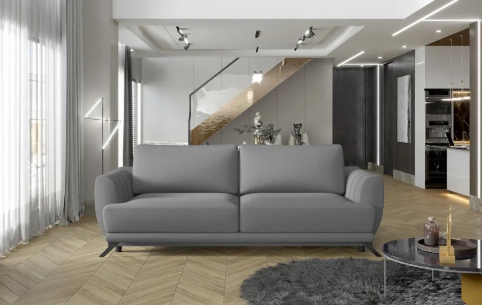 Canapea extensibila cu spatiu pentru depozitare, 242x90x95 cm, Megis 02, Eltap (Culoare: Gri / Texas 92)
