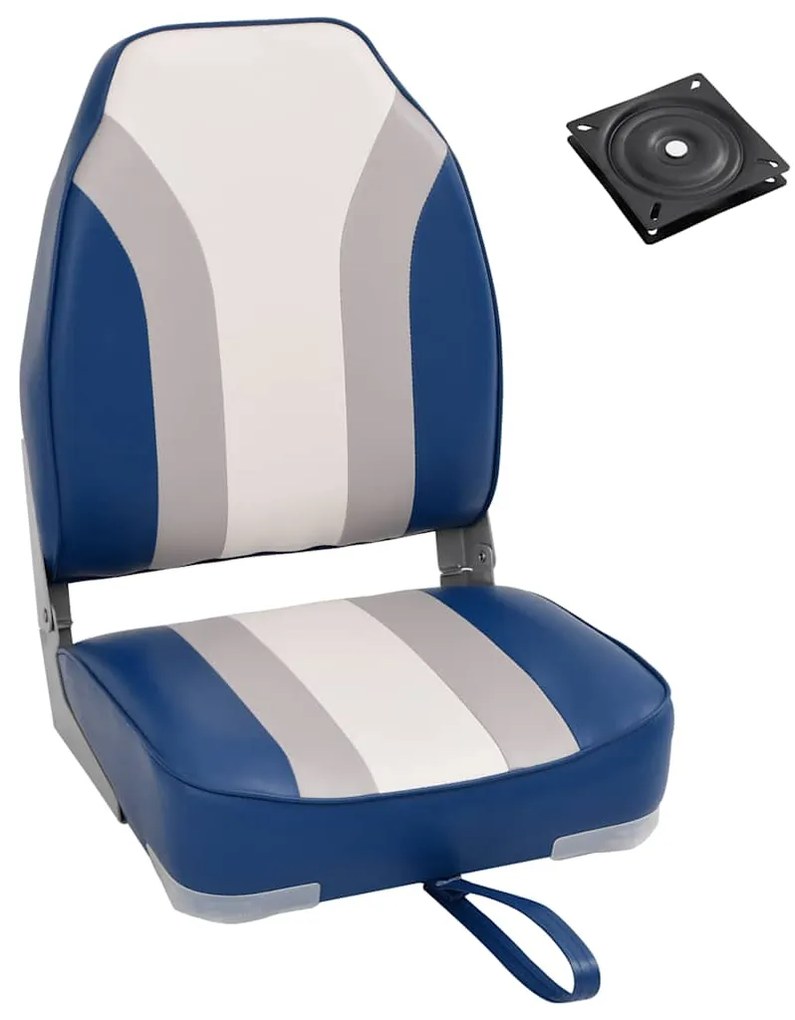 vidaXL Set cu scaun pentru barcă, pliabil, 2 piese, spătar înalt