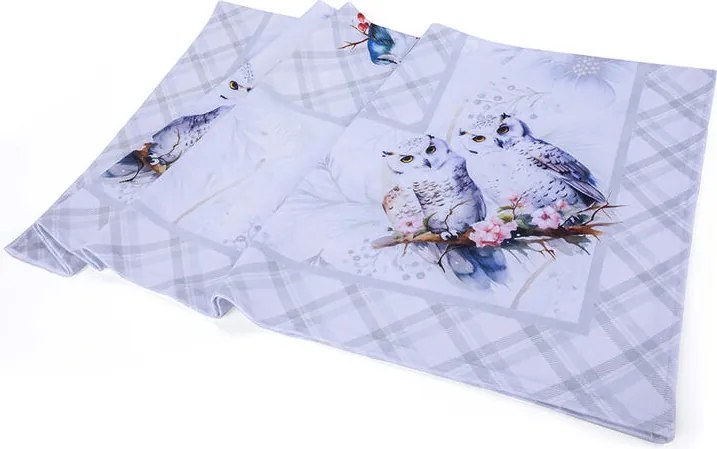 Faţă de masă centrală PĂSĂRI DE IARNĂ 85 x 85 cm