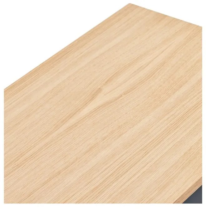 Comodă cu aspect de lemn de stejar Teulat Yoko, lățime 180 cm, gri antracit