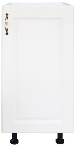 Corp inferior cu 1 usa Zebra, Alb/MDF Alb Lucios, fara blat, 40 x 82 x 50 cm