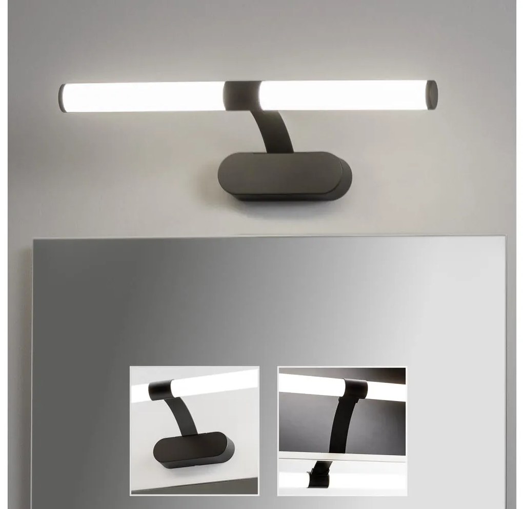 Brilagi - Lampă LED pentru oglindă de baie TUBEO, 6 W, 230 V, 40 cm, IP44, negru