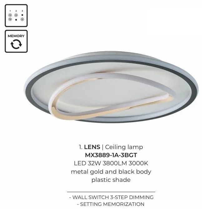 Plafoniera, Lustra aplicata LED design minimalist LENS