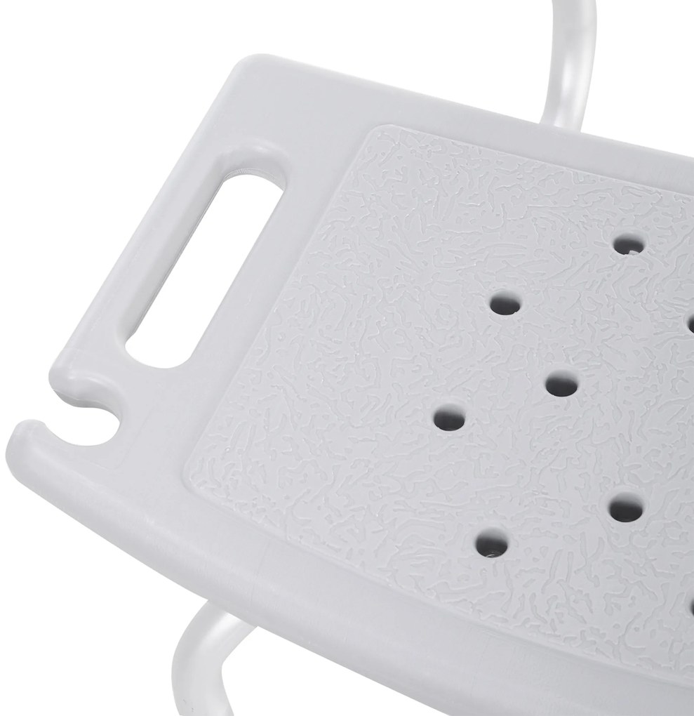 Scaun de dus HOMCOM din Aluminiu si Plastic, Inaltime reglabila 8 Niveluri 71-78.5cm Picioruse antiderapante | Aosom Romania