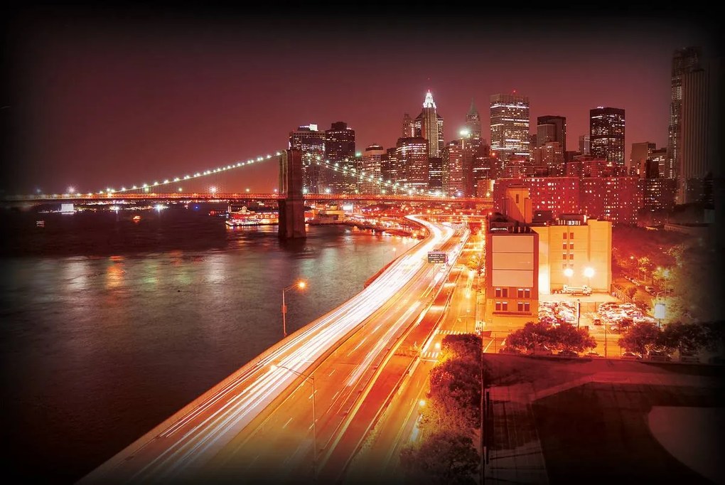Fototapet - New York Brooklyn Bridge City (254x184 cm)