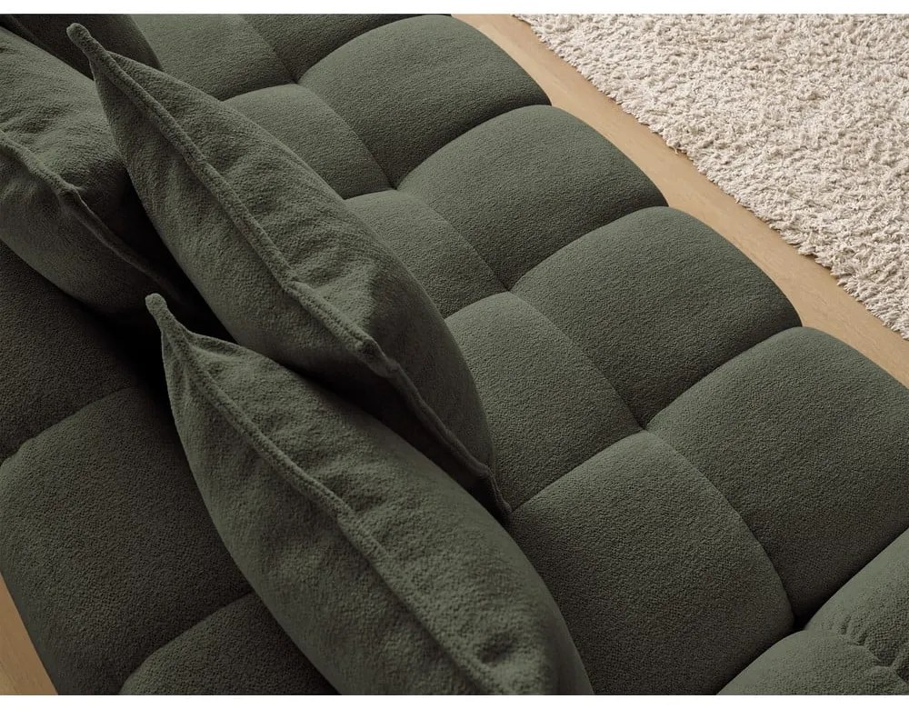 Canapea verde cu tapițerie din chenille 278 cm Everest – Bobochic Paris