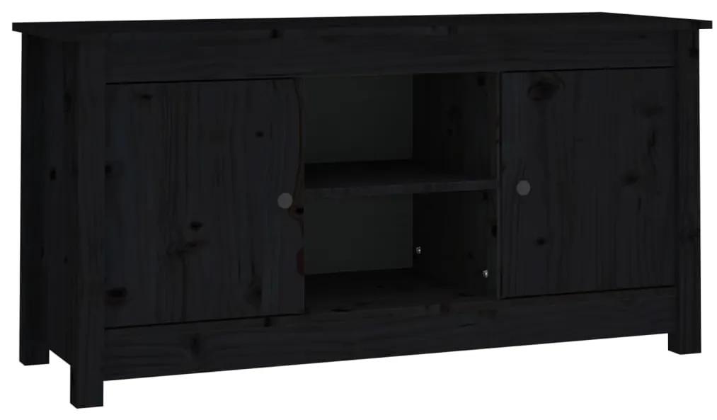 814588 vidaXL Comodă TV, negru, 103x36,5x52 cm, lemn masiv de pin