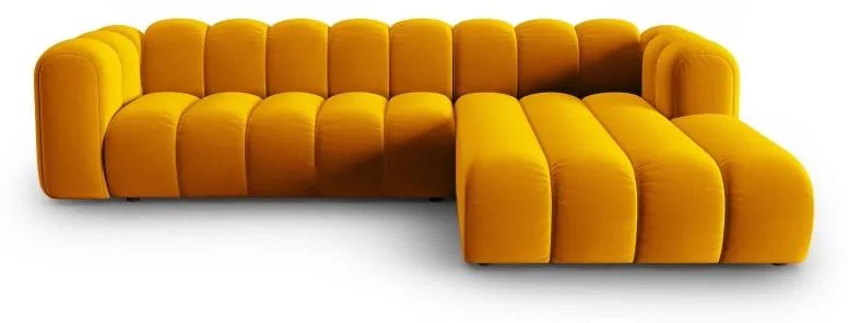 Coltar Living F1, Catifea, Galben, 70x175x288 cm