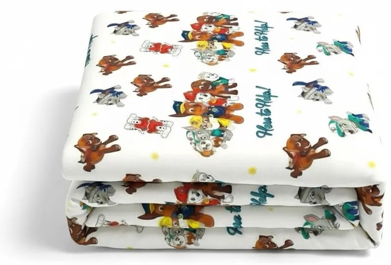 Set pilota si perna din bumbac ranforce cu Paw Patrol Alb pentru pat 2-8 / 2-12 ani - ASC6427968007379