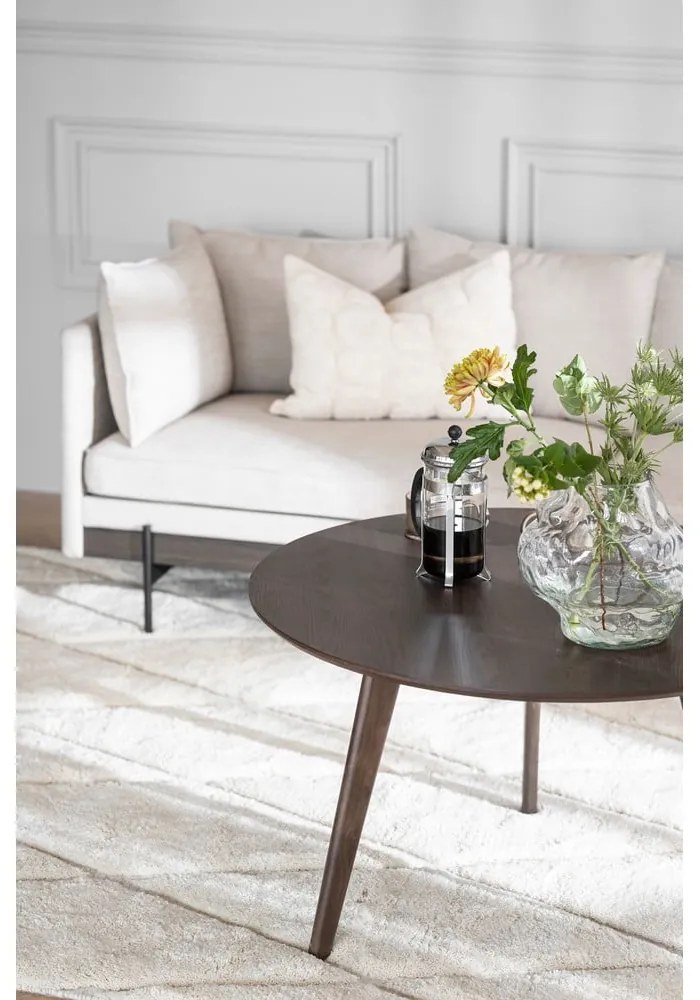 Măsuță de cafea maro închis cu aspect de lemn de stejar ø 90 cm Yumi – Rowico