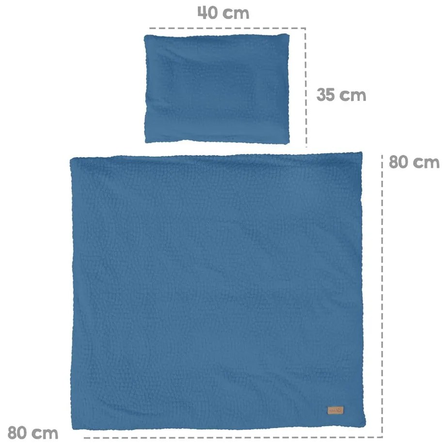 Lenjerie de pat pentru copii albastră pentru pătuț 80x80 cm Seashells – Roba