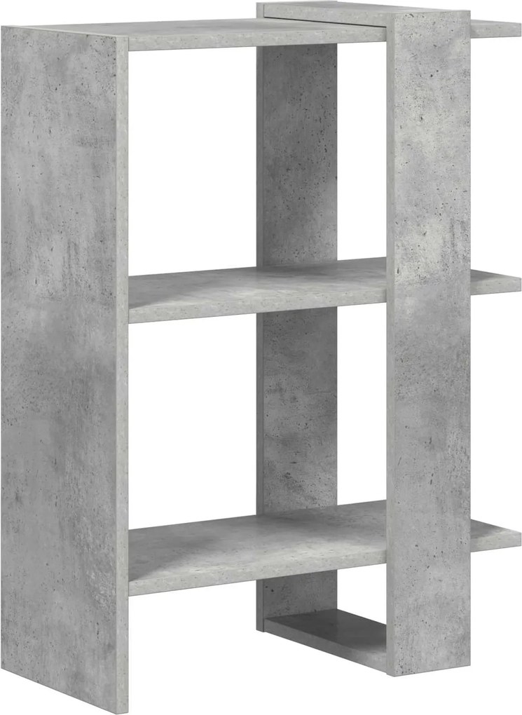 vidaXL Raft pentru cărți Gri din beton 52 x 25 x 71,5 cm Lemn compozit