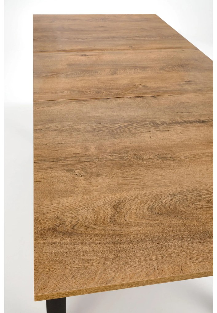 Masă de sufragerie extensibilă Tentempies (stejar hnedý + negru) (pentru 4-6 persoane). 1116984
