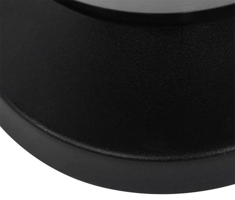 Lampa de masă modernă neagră cu sticlă fumurie - Atena