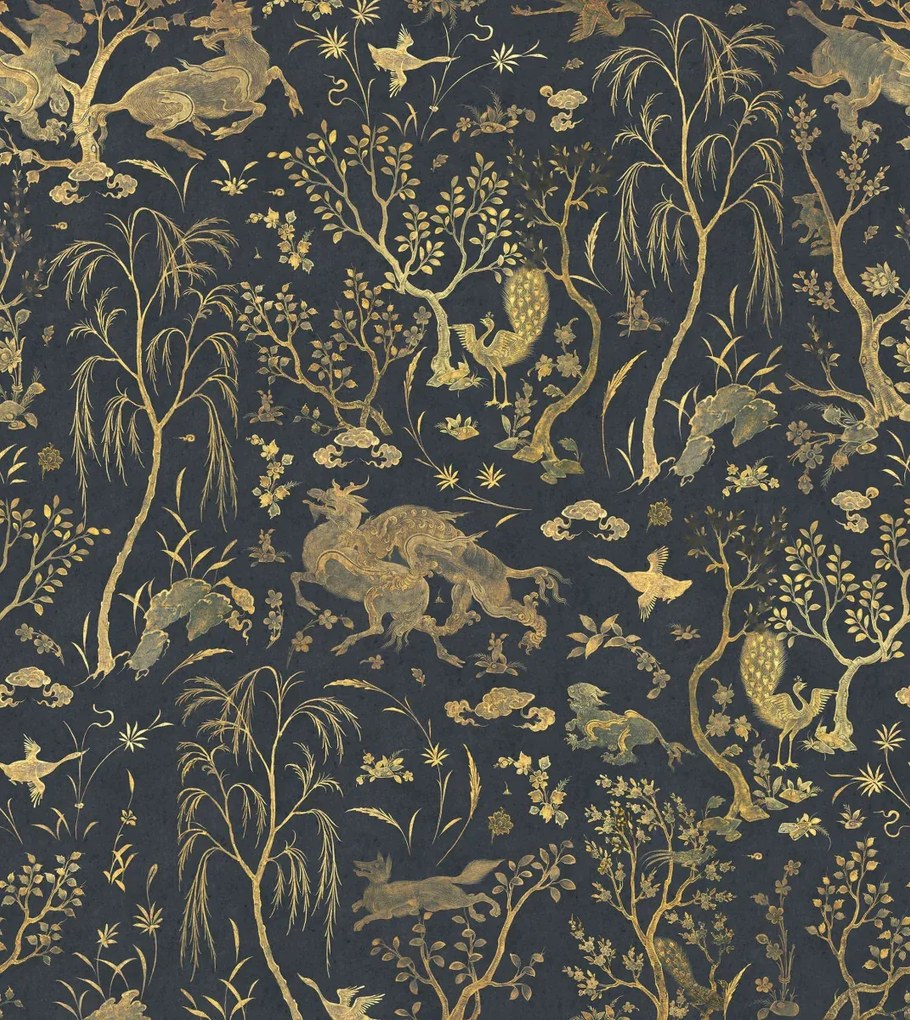 Fototapet, Dragon Garden, Gold, Rebel Walls