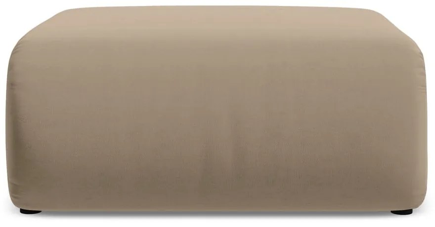 Taburet bej cu tapițerie din catifea Ekahi – Makamii