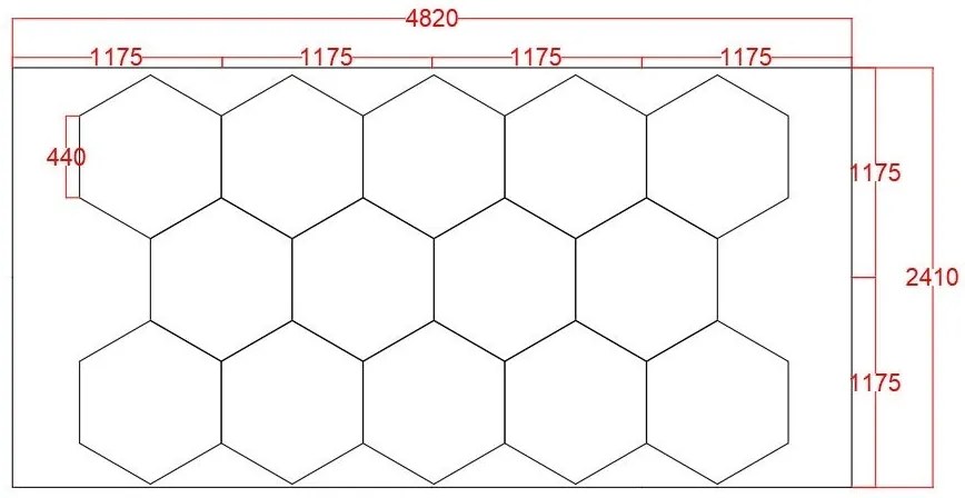 Panou LED HoneyComb, 14 Hexagoane, Lumină Rece 6500K, 672W