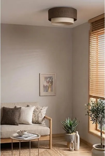 BRILAGI - Plafonieră LED BOHO ECO, 1xE27/10W/230V, Ø 40 cm, maro/crem