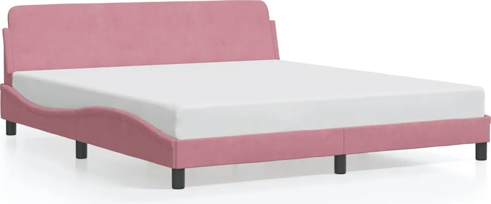 vidaXL Cadru de pat cu tăblie, Dover, roz, 180x200 cm, catifea