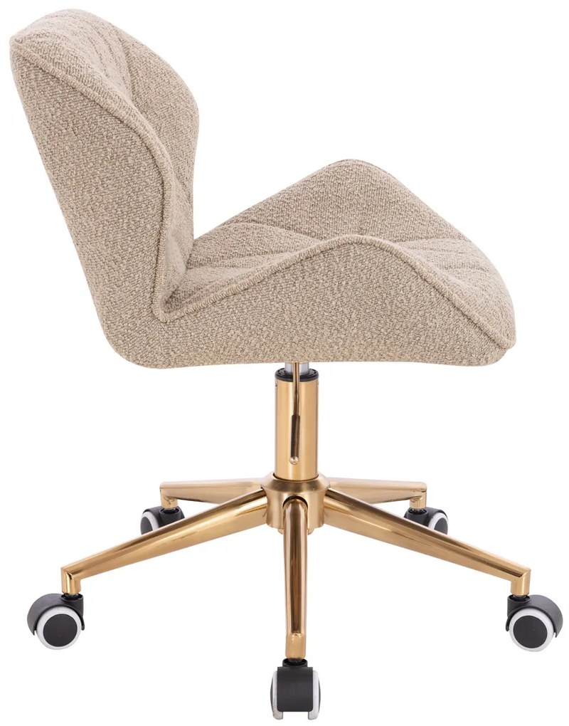 HR111K Scaun Latte Boucle cu Bază Aurie