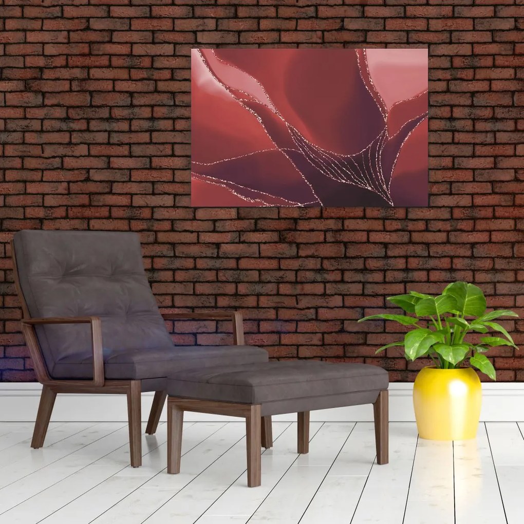 Tablou - Floare abstractă roșie N⁰2 (90x60 cm)