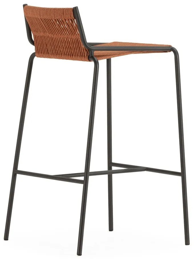 Scaun de bar teracotă din metal (înălțime șezut 65 cm) Emily – Marckeric