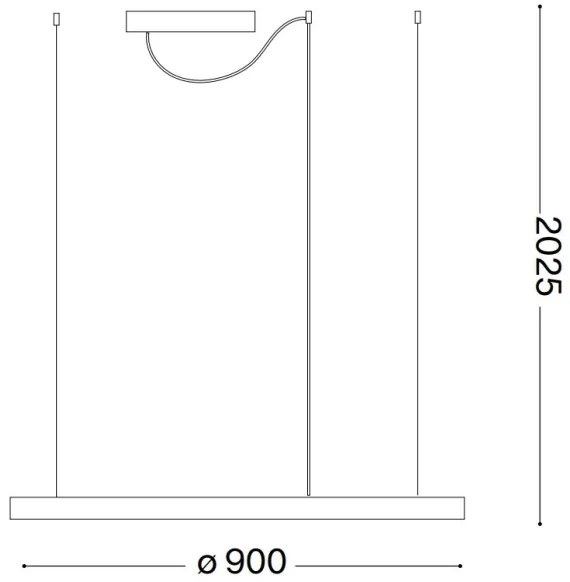 Ideal Lux - Candelabru LED suspendat pe cablu ORACLE SLIM, 53 W, 230 V, 4000 K, Ø 90 cm, alb