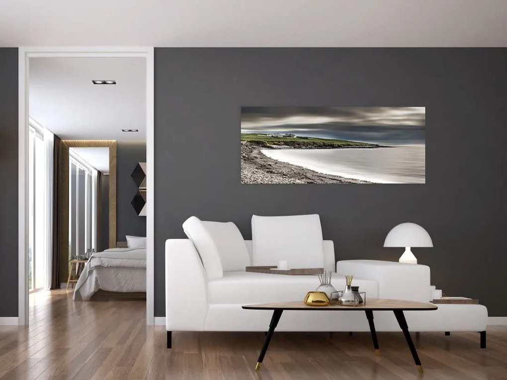 Tablou cu lac în amurg (120x50 cm)