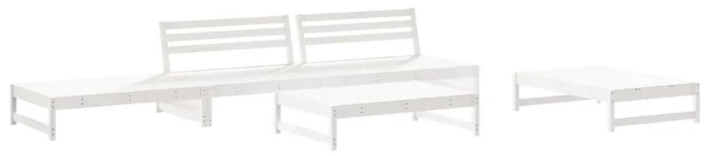 3186642 vidaXL Set mobilier de grădină, 6 piese, alb, lemn masiv pin