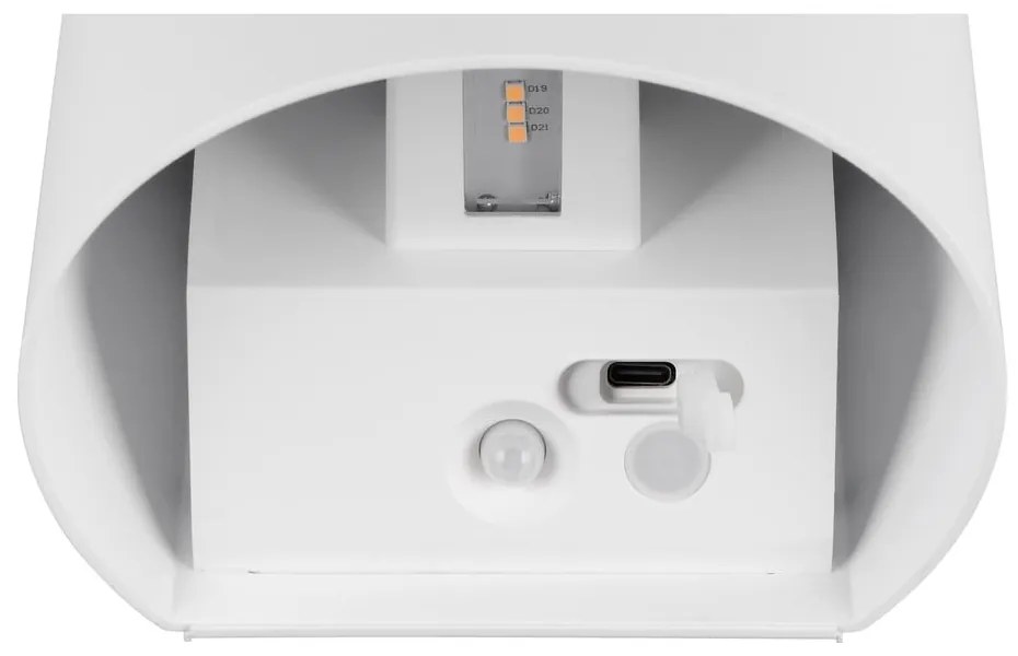 Corp de iluminat pentru exterior LED de perete cu senzor de mișcare cu USB (înălțime 10 cm) Genie – Trio