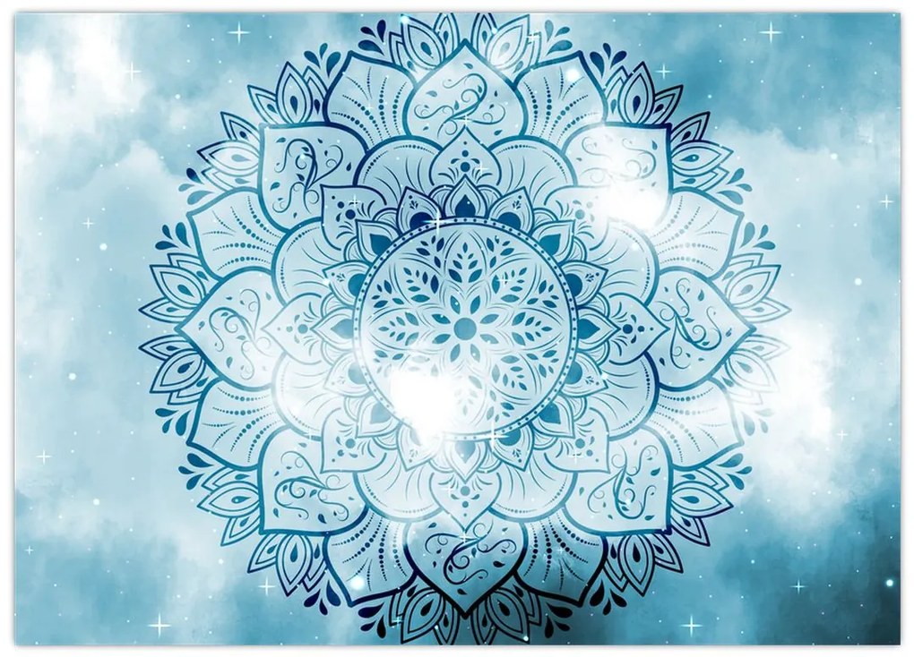 Tablou pe sticlă - Mandala cerească (70x50 cm)