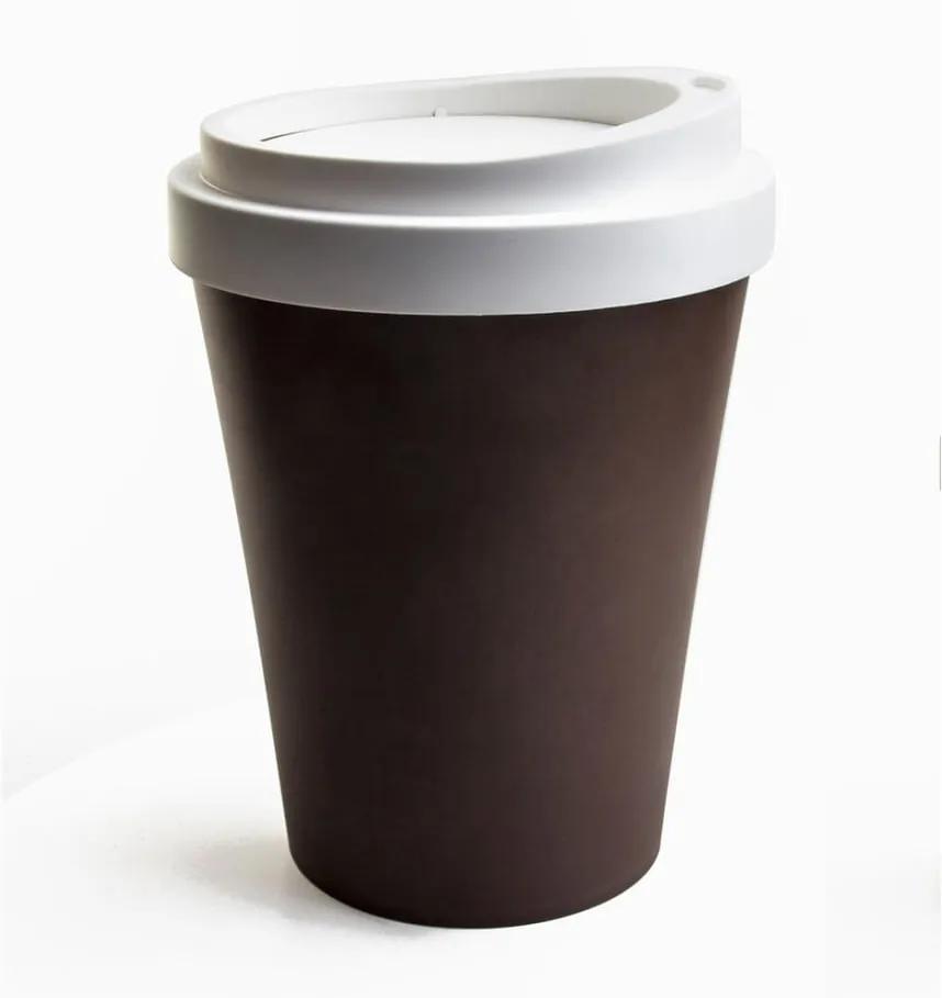 Coș de gunoi Qualy&CO Coffee Bin, maro - alb