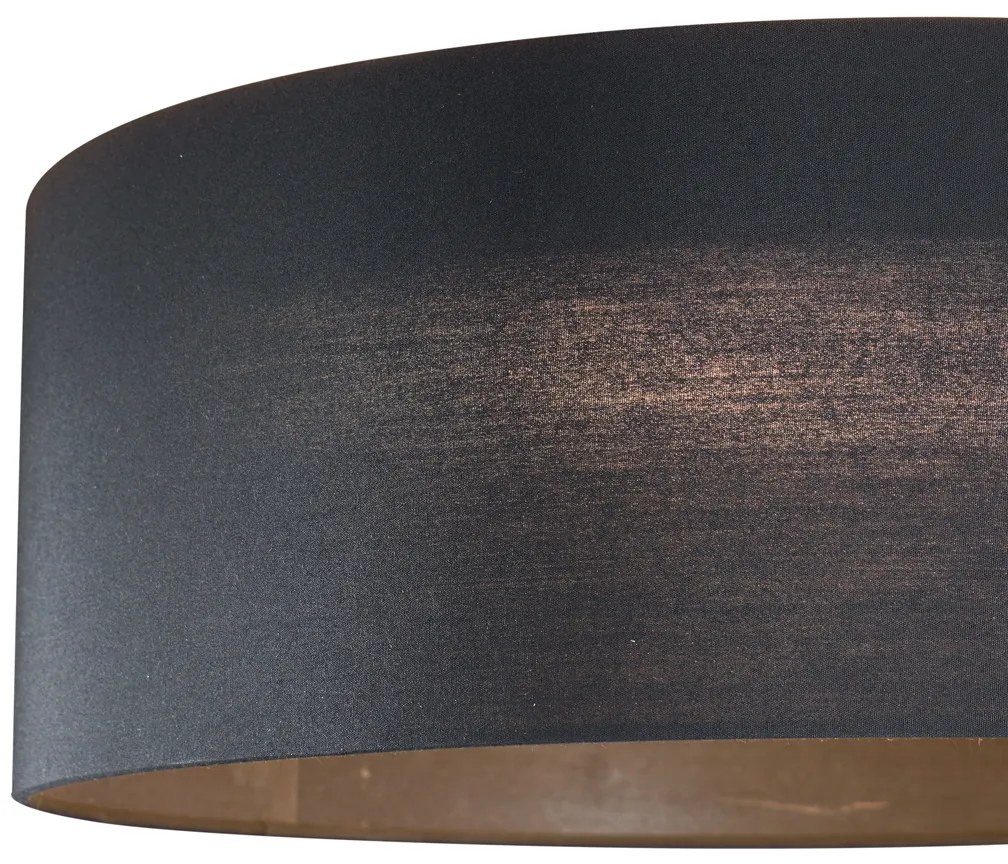 Plafonieră modernă neagră transparentă 40cm incl. LED cu 3 trepte de intensitate luminoasă - Sue