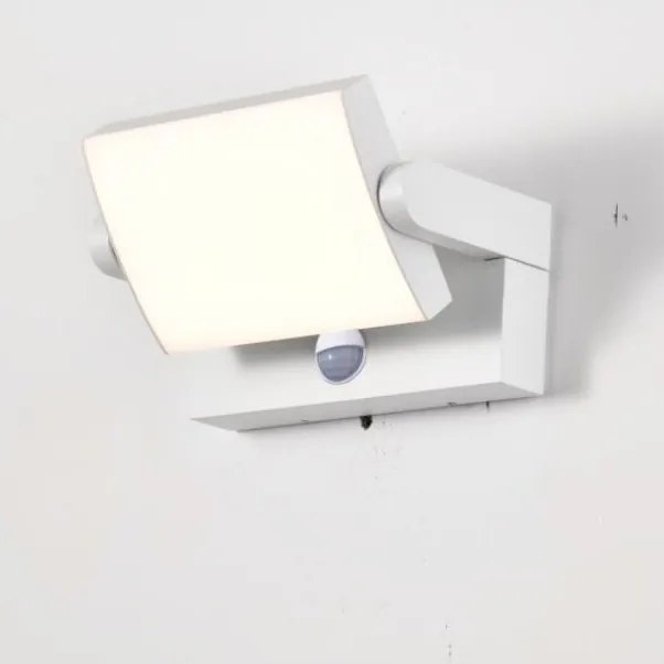 Aplica de perete exterior LED, Protectie IP54, Senzor de miscare, Cooper alb MA-8472