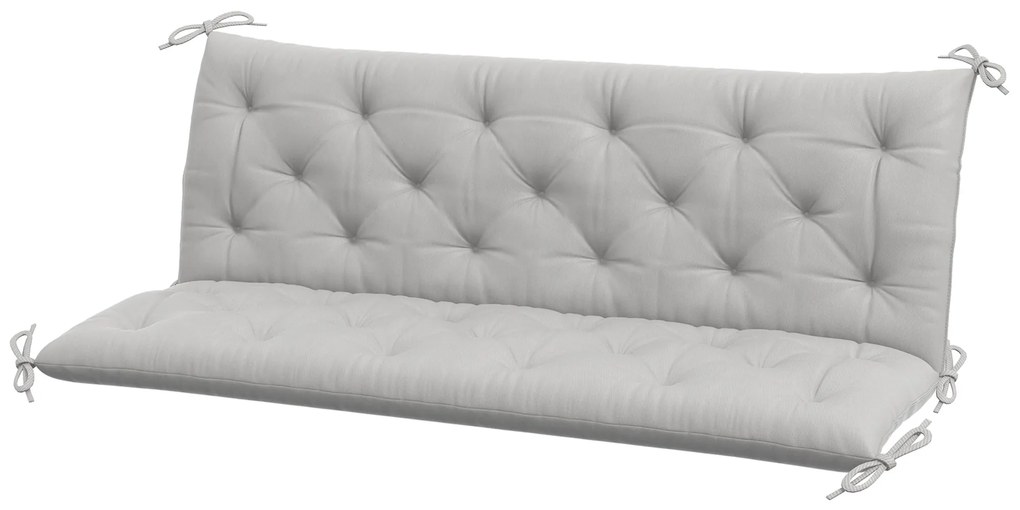 Outsunny Pernă de bancă pentru 3 persoane 150x98x8 cm, Bankpolster für Gartenmöbel Hollywoodschaukel, Gri deschis | Aosom Romania