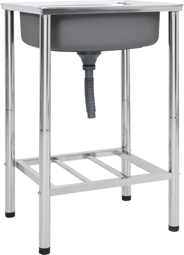 vidaXL Chiuvetă de camping cu o cuvă, oțel inoxidabil