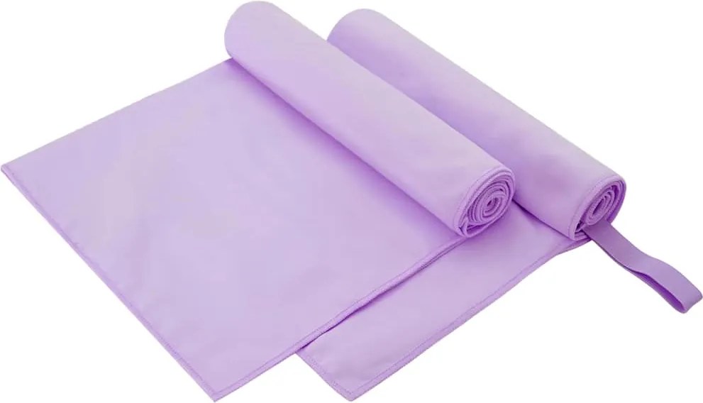 vidaXL Prosoape Sport 2 pcs Violet 100 x 50 cm Poliester și poliamidă