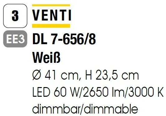 Plafoniera LED dimabila design modern Venti
