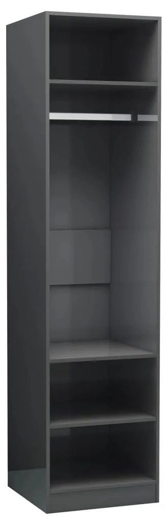 800242 vidaXL Șifonier, gri extralucios, 50x50x200 cm, PAL