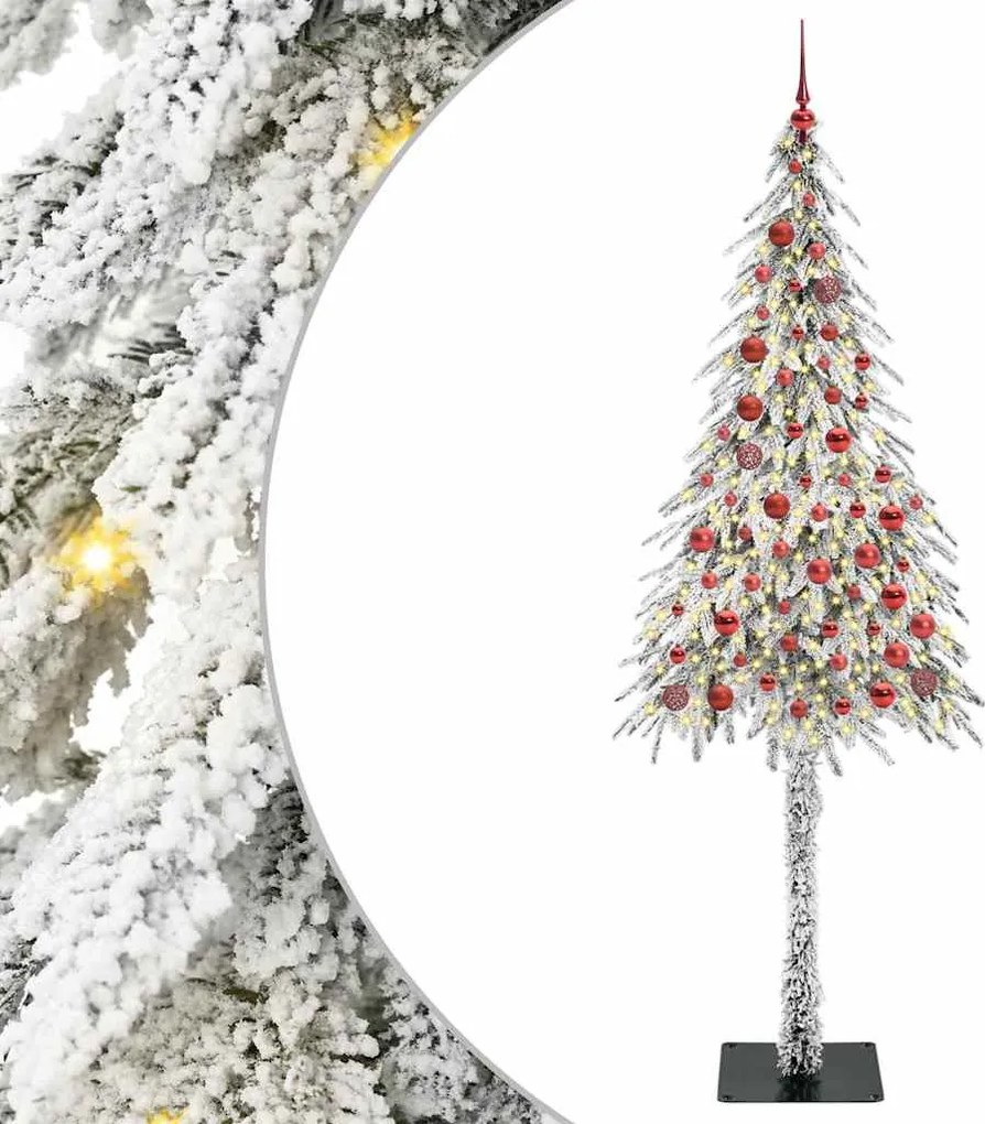 vidaXL Brad de Crăciun cu 300 LED cu suport Alb 210 cm PE și Oțel