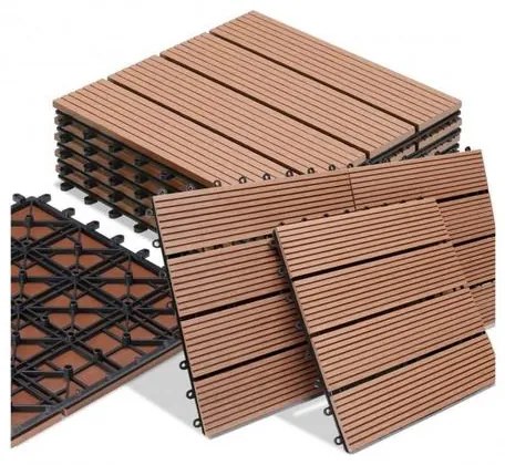 Set 9 placi terasa WPC Teracota clasica Maro 30 x 30 cm