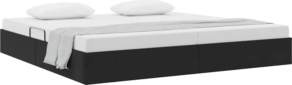 vidaXL Pat cu storage cu headboard Negru 200 x 200 cm Catifea